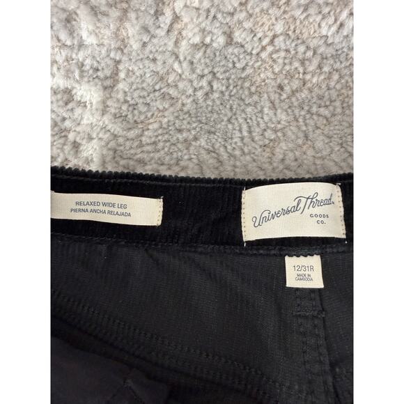 NEW Universal Thread Size 12/31 Relaxed Wide Leg Corduroy Jeans Pants Black NWT - Picture 8 of 14